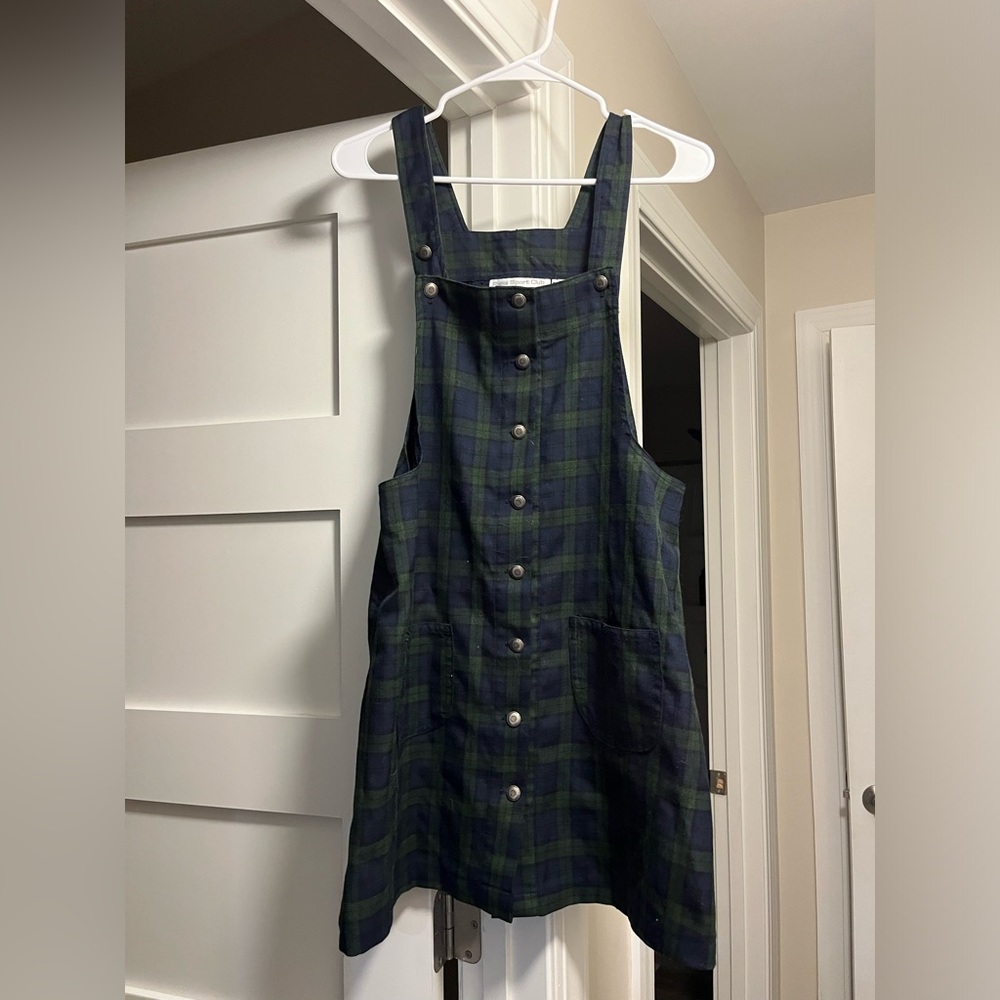 Plaid Green and Blue Mini Dress